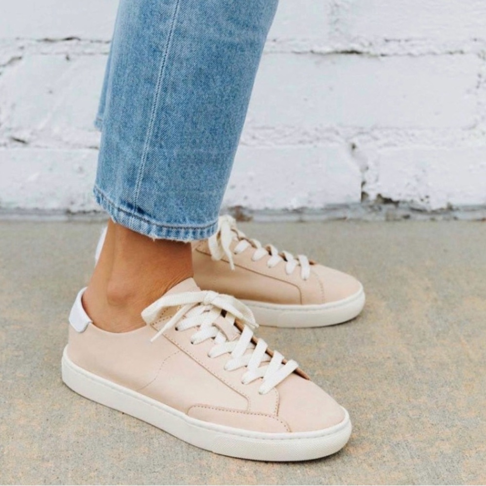 Soludos Ibiza Leather Colors Champagne Pink Women’s Sneaker – Size 7 - sneakers